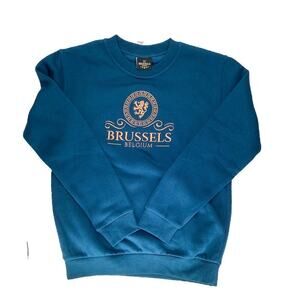 Brussels belgium college sports design sweatshirt mens/womens M navy